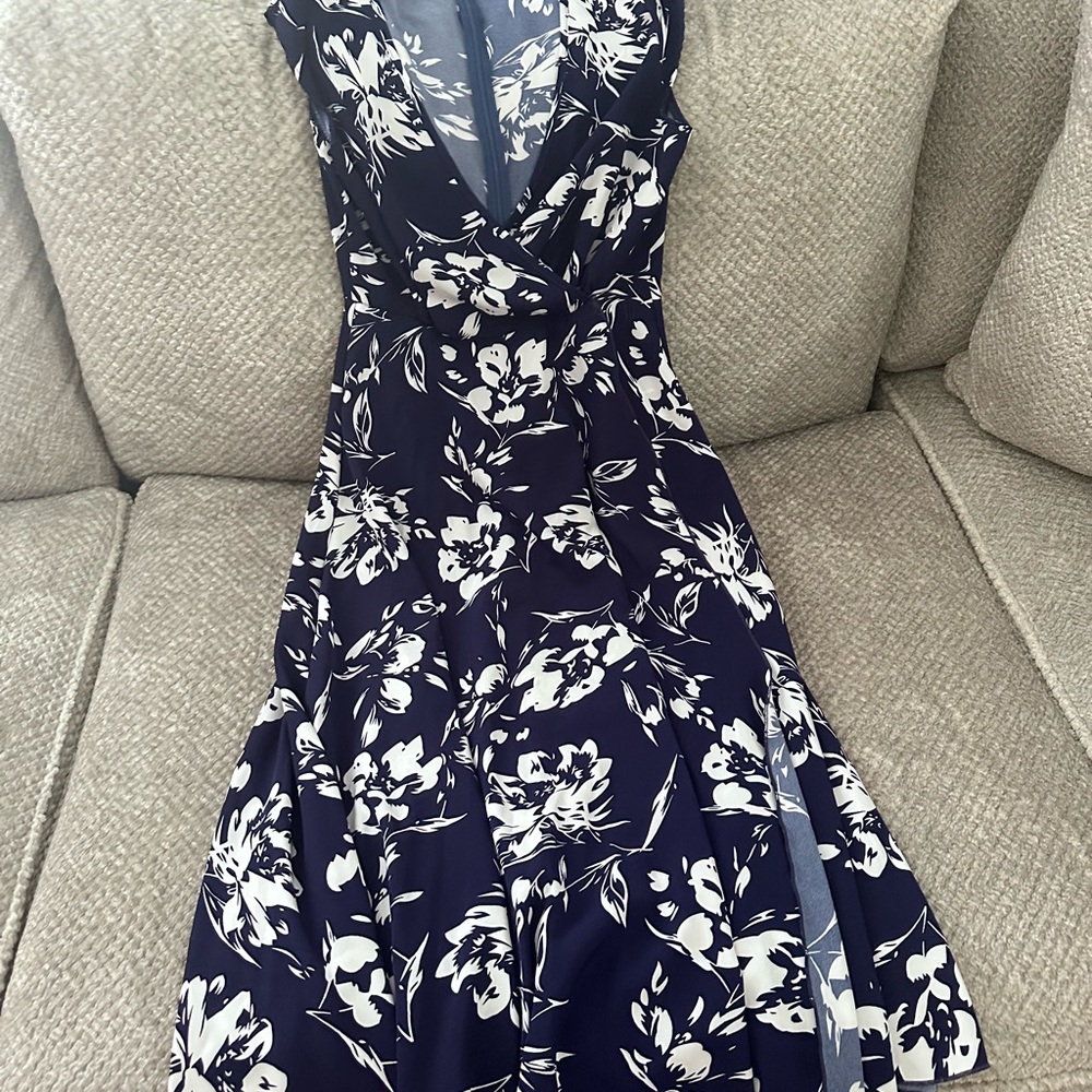 SHEIN Navy and White Floral Maxi Dress